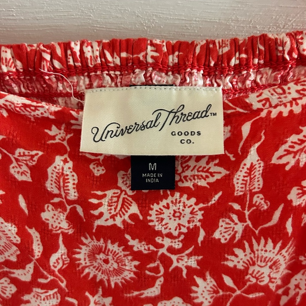 Universal Thread Red and White Floral Maxi Dress - Picture 3 of 3